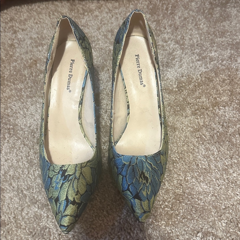 Pierre Dumas Stylish Blue and Green Heels
